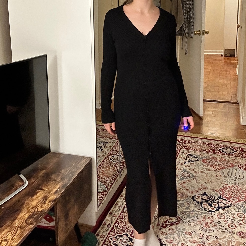 Primark Button Down Dress Black Size XS